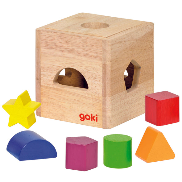 GOKI- Shape Sorting Cube Natural