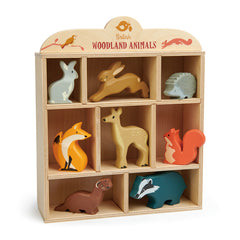 Woodland Wooden Animals with Display Shelf