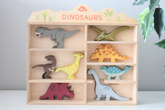 Dinosaur Wooden Animals with Display Shelf