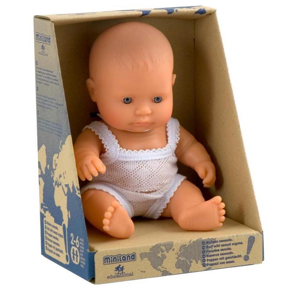 Miniland Doll - Caucasian Baby Girl 21cm