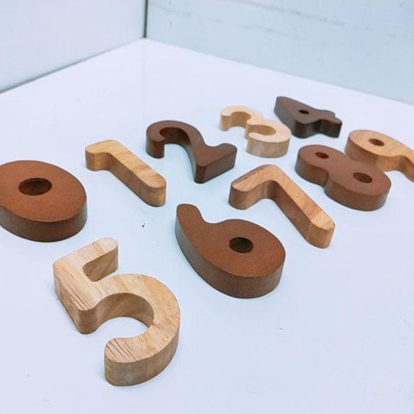 Wooden Two Tone Number set - 20Pce