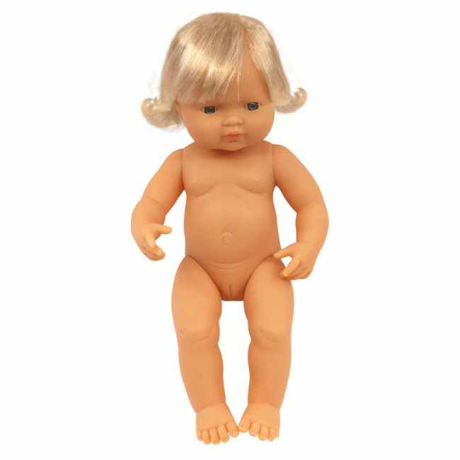 Miniland Doll - Caucasian Girl 38cm  (undressed)