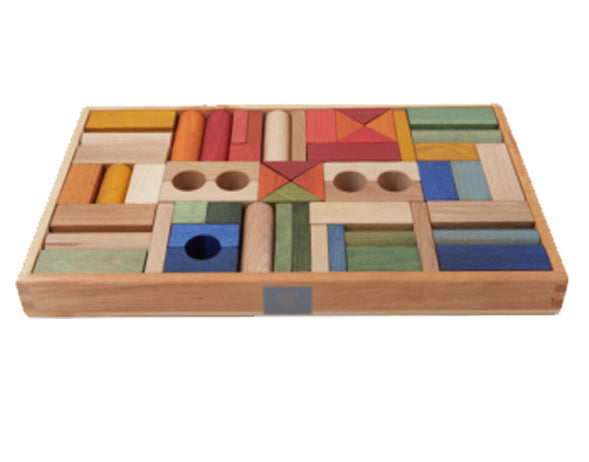 Wooden Story - Rainbow Blocks In Tray, 54pcs
